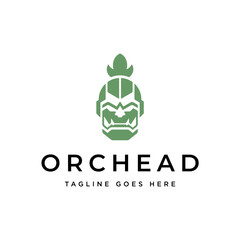 Stylized portrait of the orc logo icon mark
