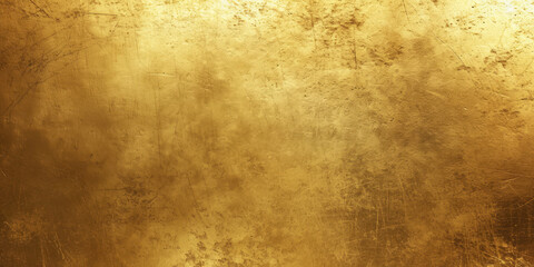 large, textured golden surface with a distressed and scratched finish, reflecting light unevenly...