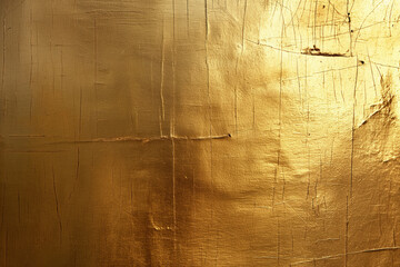 textured golden surface with various lines and cracks, creating a rustic and worn appearance that...