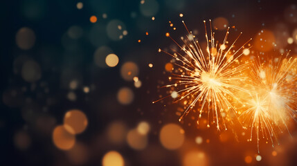 Obraz premium Fireworks background for celebration, holiday celebration concept