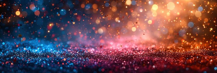 Fototapeta premium Us American Flags Confetti Star, Background Image, Background For Banner, HD