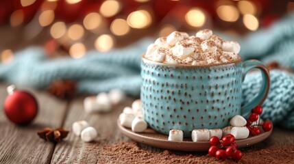 Obraz na płótnie Canvas cup of hot cocoa with marshmallows
