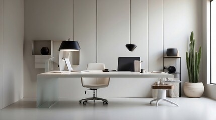 Minimalist Space for Productive Work created with generative ai	