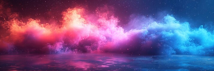 Vibrant Blue Pink Neon Colors Gradient On Black, Background Image, Background For Banner, HD