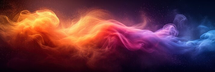 Fototapeta premium Vibrant Grainy Color Gradient Wave On Black, Background Image, Background For Banner, HD