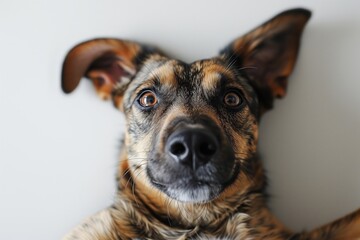 Funny Mixed Breed Dog taking a selfie - obrazy, fototapety, plakaty