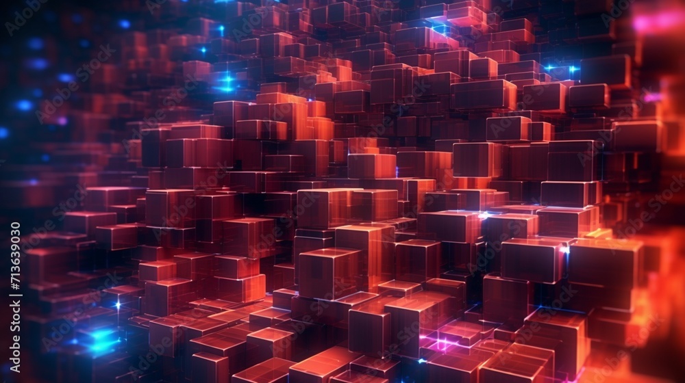 Poster abstract digital color background ai generative
