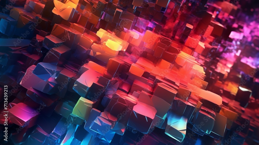 Poster abstract digital color background ai generative