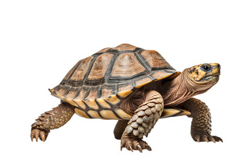 Obraz premium Turtle walking slow, isolated on white background