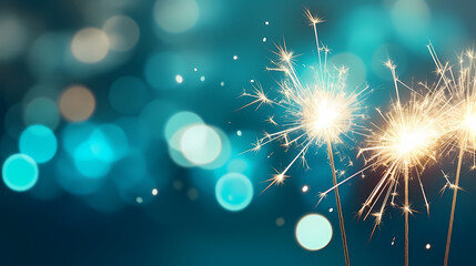 Beautiful creative holiday background with fireworks and sparkles