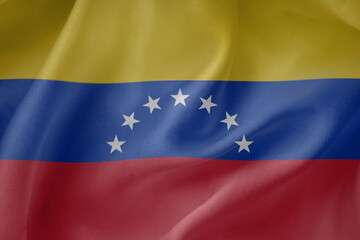  Venezuela_(1930–2006) waving flag close up fabric texture background