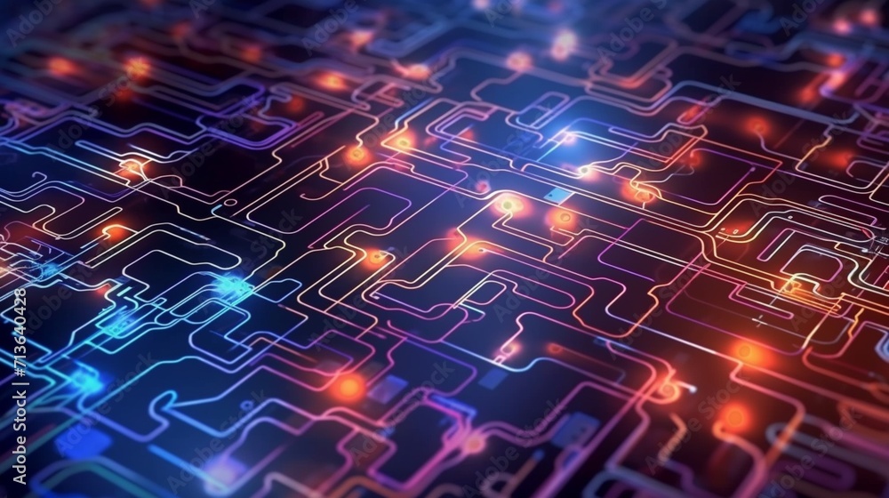Poster abstract technology background ideal for neural net ai generative