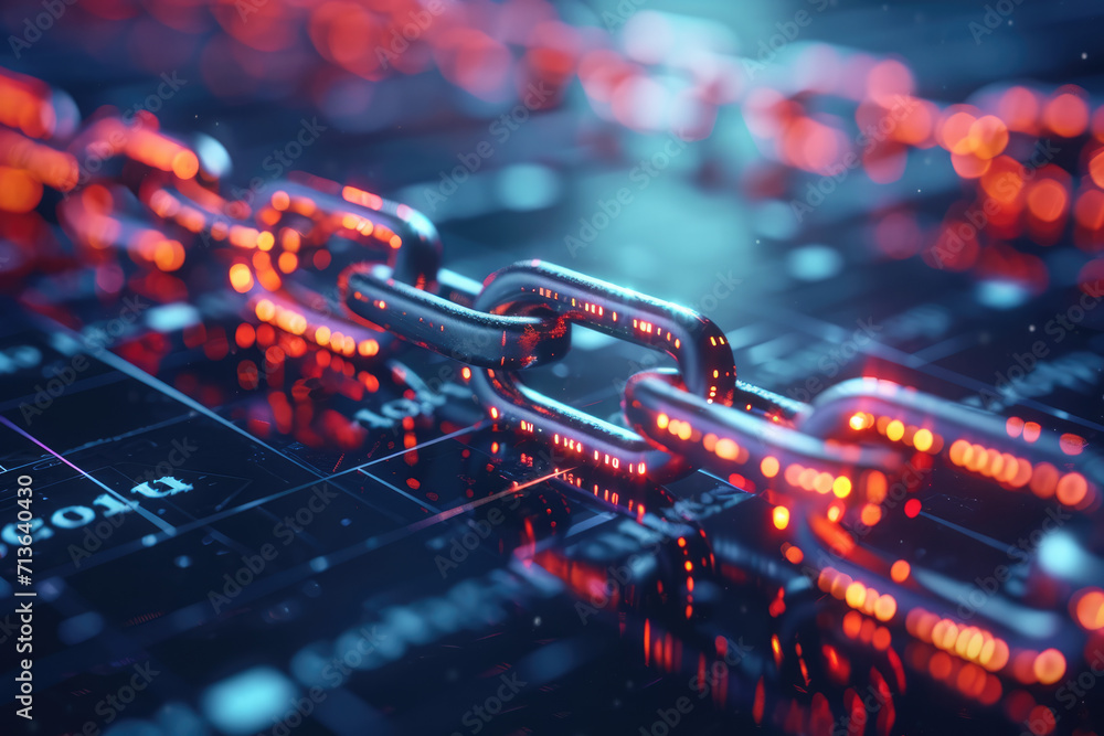 Poster A close up of a chain on a computer screen that says ' cola ' on it
