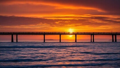 Fototapeta na wymiar sunset on the pier