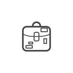 Traveler's suitcase on white background