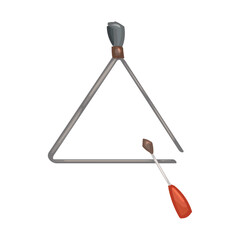 Percussive triangle on white background