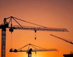 construction site with crane
