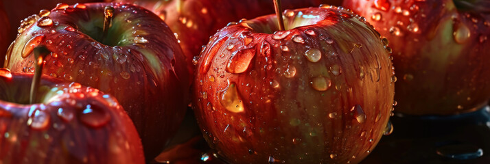 apples with water drop, generative AI