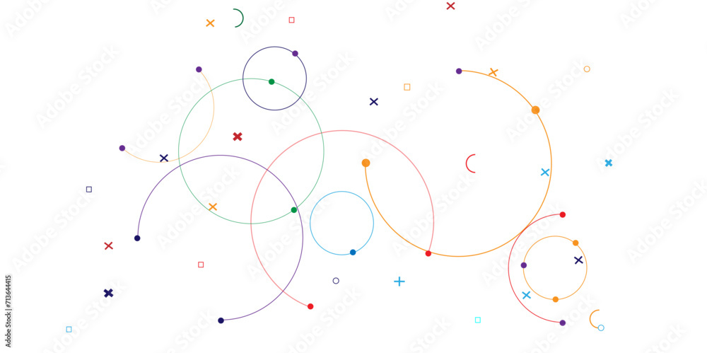 Aufkleber Vectors Plexus circles connection for global communication, science, big data visualization and technology background design