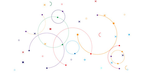 Vectors Plexus circles connection for global communication, science, big data visualization and technology background design - obrazy, fototapety, plakaty