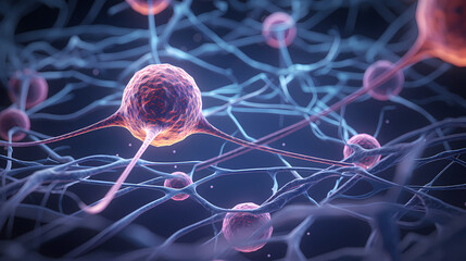 Virus cells abstract science concept, medical research background