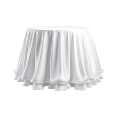 White table skirt isolated on white background, PNG OBJECT