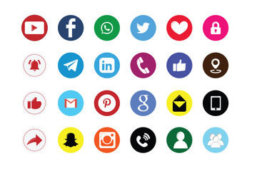icons social media symbol vector