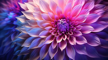 Vibrant macro shot of blooming flower petal with rich colors and intricate details in bright light