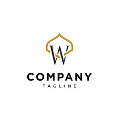 Letter W Mosque Islamic logo icon vector template.eps