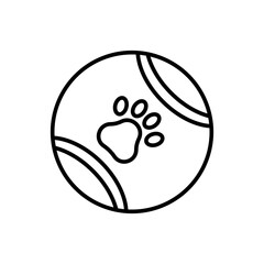 Pet ball outline icons, minimalist vector illustration ,simple transparent graphic element .Isolated on white background
