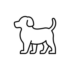 Dog outline icons, minimalist vector illustration ,simple transparent graphic element .Isolated on white background