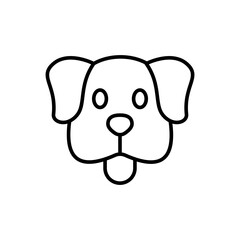 Puppy outline icons, minimalist vector illustration ,simple transparent graphic element .Isolated on white background