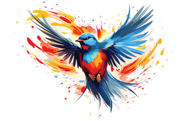 Vector art illustration Hummin bird Penguin narrow Falcon Swan Heron Woodpecker Seagull Blue Jay Cardinal Peacock Vulture Albatross Kiwi Kingfisher Canary Wren Magpie Osprey feather generative ai	