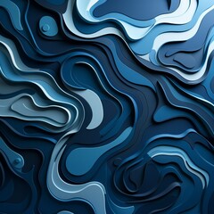 Beautiful abstract blue paper cut background image Ai generated art