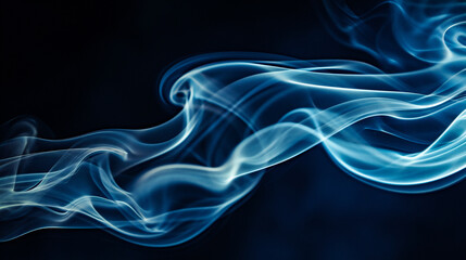 Naklejka premium Colorful smoke of orange, yellow and blue on a black isolated background. Background from the smoke of vape