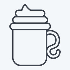 Icon Viennese Coffee. related to Coffee symbol. line style. simple design editable. simple illustration