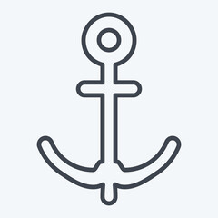 Icon Anchor. related to Sea symbol. line style. simple design editable. simple illustration