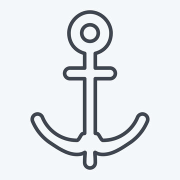 Icon Anchor. related to Sea symbol. line style. simple design editable. simple illustration