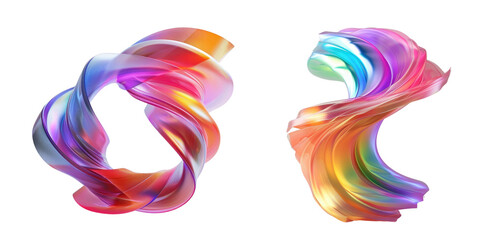 3d abstract gradient isolated on transparent background