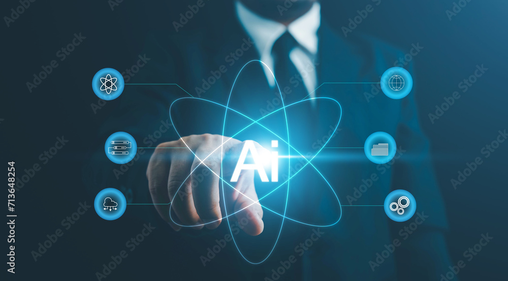 Poster ai, artificial intelligence, technology smart robot ai, artificial intelligence by enter command pro