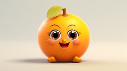 Fototapeta premium A cute cartoon apricot fruits character Ai Generative