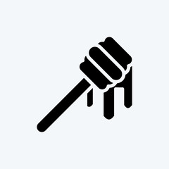 Icon Honey Dipper. suitable for Bee Farm. Glyph Style. simple design editable. design template vector. simple illustration