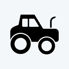 Icon Tractor. suitable for Education symbol. glyph style. simple design editable. design template vector. simple illustration