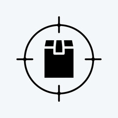 Icon Parcel Tracking. suitable for education symbol. glyph style. simple design editable. design template vector. simple illustration