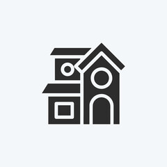 Icon Villa. suitable for education symbol. glyph style. simple design editable. design template vector. simple illustration
