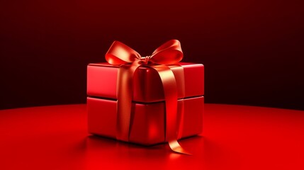 All red gift box concepts blank open present box Ai Generative