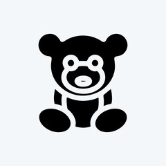 Icon Teddy Bear. suitable for Kids symbol. glyph style. simple design editable. design template vector. simple illustration