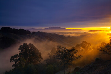 Sunrise in San Francisco East Bay, Mt. Diablo, California