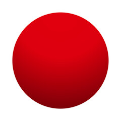 Gradient red sphere ball circle isolated on transparent background 
