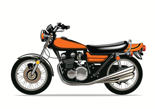 Motorcycle orange vector illustration with isolated on white background suitable for background design.